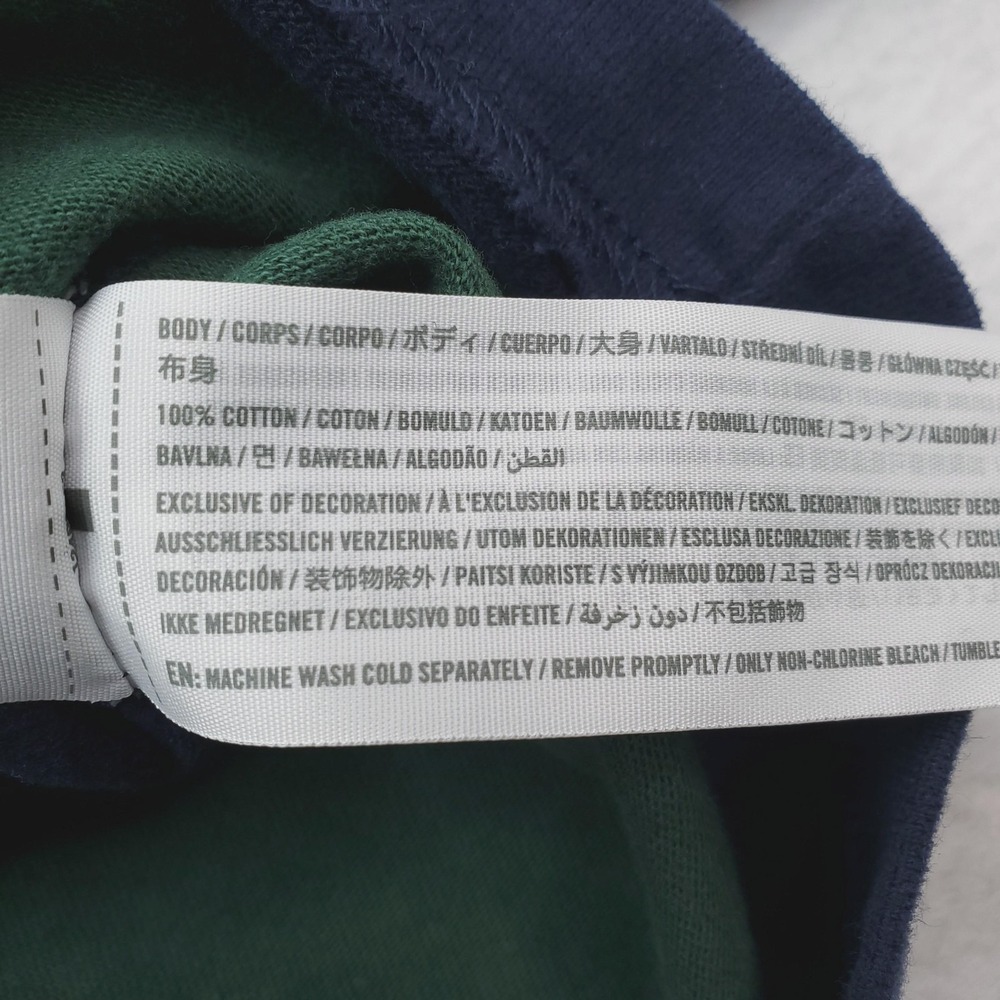 Abercrombie & Fitch Rugby Shirt Mens XL Green Navy Striped Cropped Y2K Vintage - Picture 3 of 9